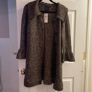 Calvin Klein long sweater coat brown size M